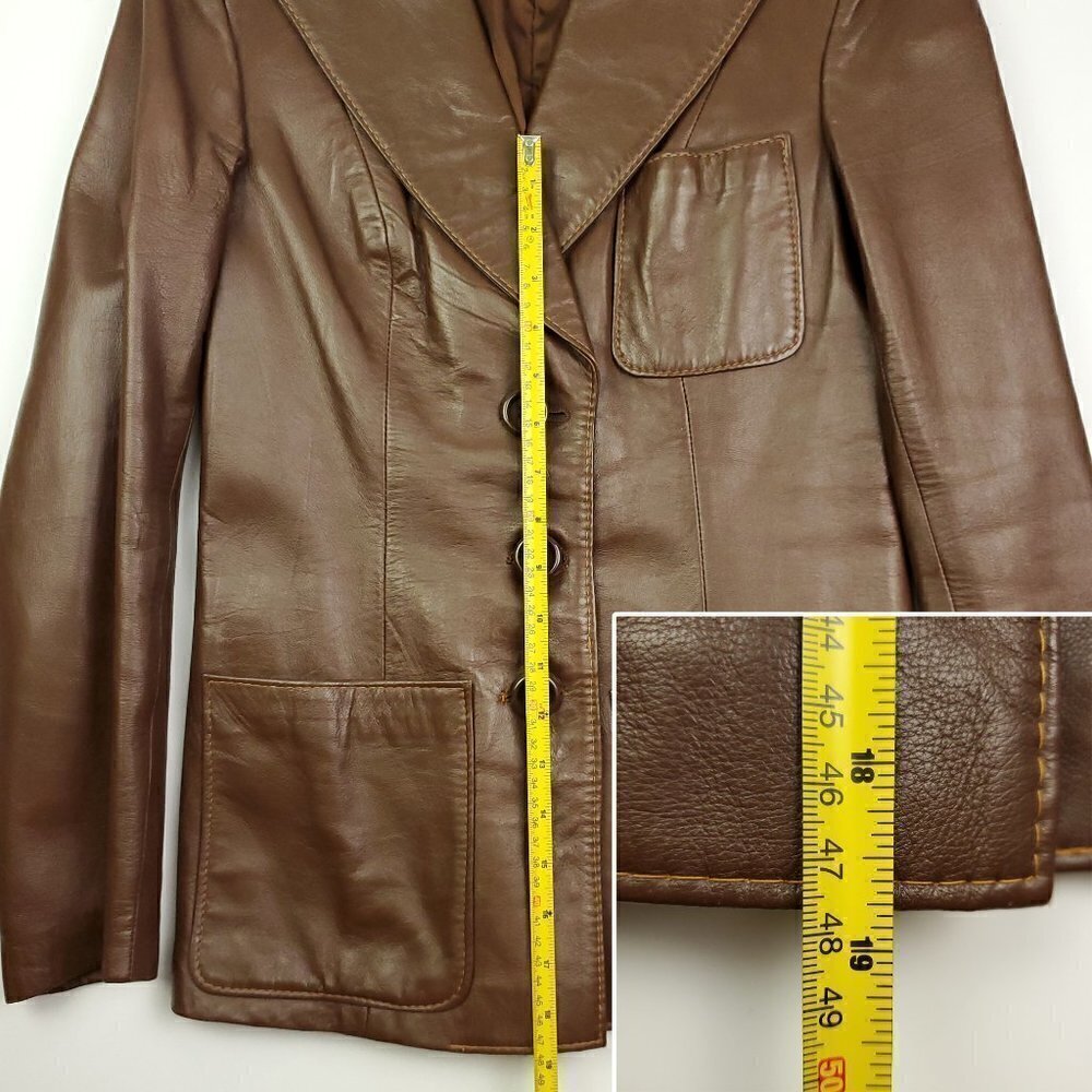Echtes Leder Futter Leather Jacket Vintage 1970s Germany Women 38 EU (Small US) - Picture 7 of 15